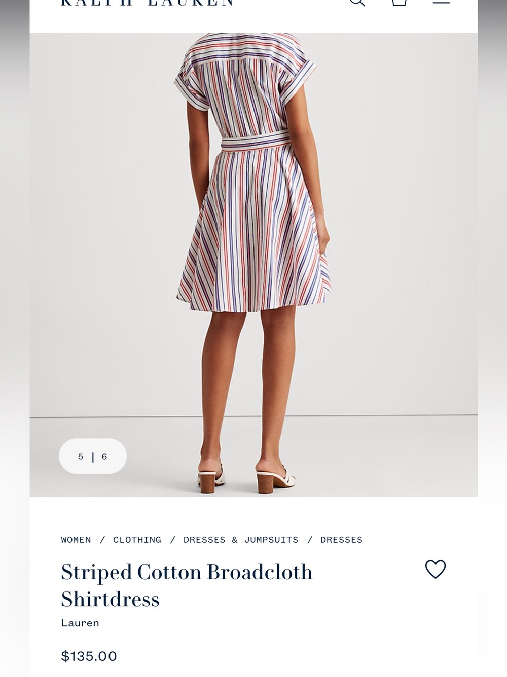 Ralph Lauren Striped Cotton Broadcloth
Shirtdress - Picture 5 of 7